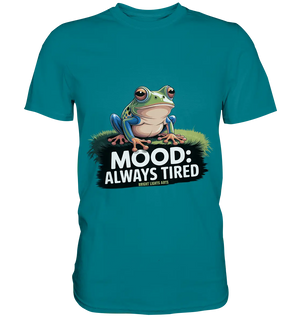MOOD: ALWAYS TIRED – Charmanter Cartoon - Frosch - Premium Shirt - Bright Lights Arts