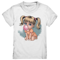 Mädchen mit großer Kaugummiblase - Kids Premium Shirt Bright Lights Arts