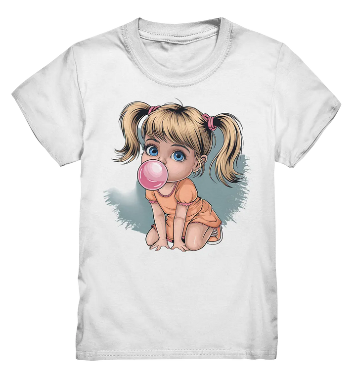 Mädchen mit großer Kaugummiblase - Kids Premium Shirt Bright Lights Arts