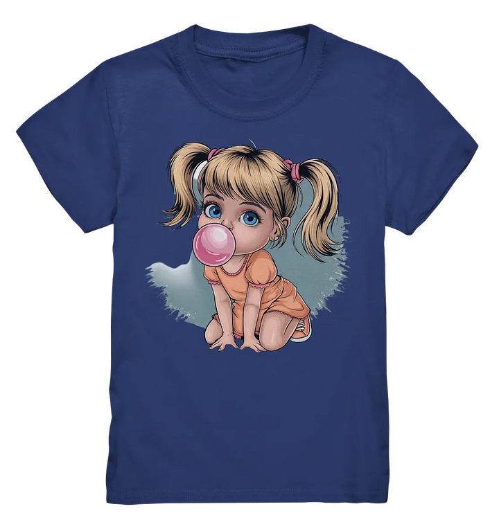 Mädchen mit großer Kaugummiblase - Kids Premium Shirt Bright Lights Arts