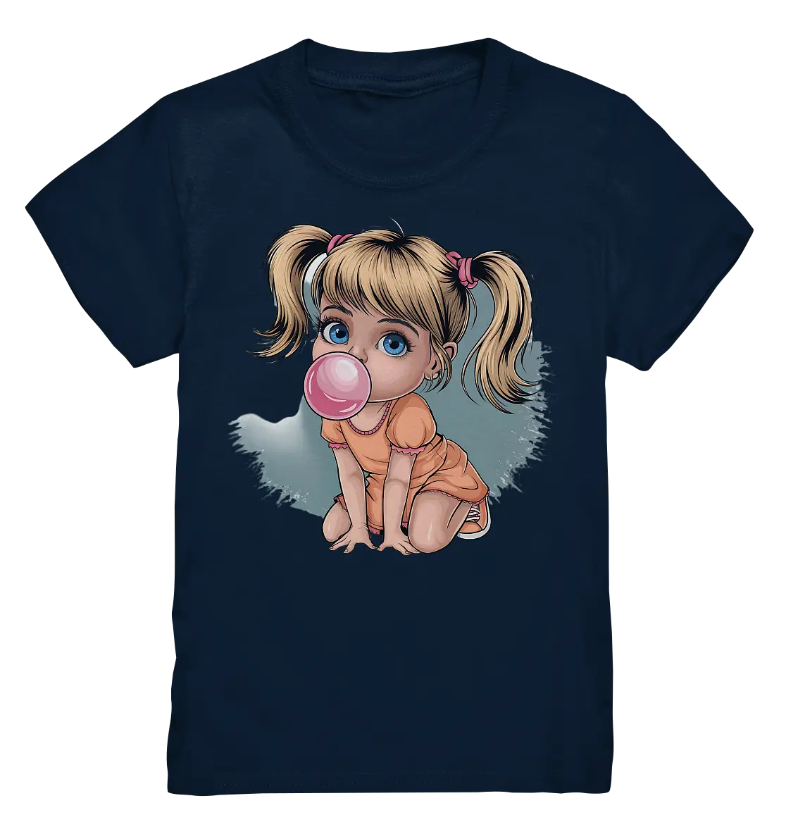 Mädchen mit großer Kaugummiblase - Kids Premium Shirt Bright Lights Arts
