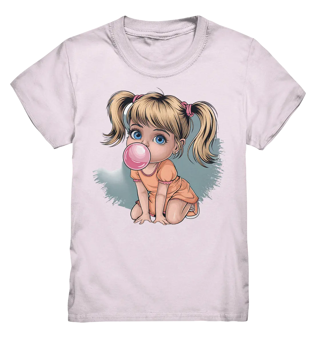 Mädchen mit großer Kaugummiblase - Kids Premium Shirt Bright Lights Arts