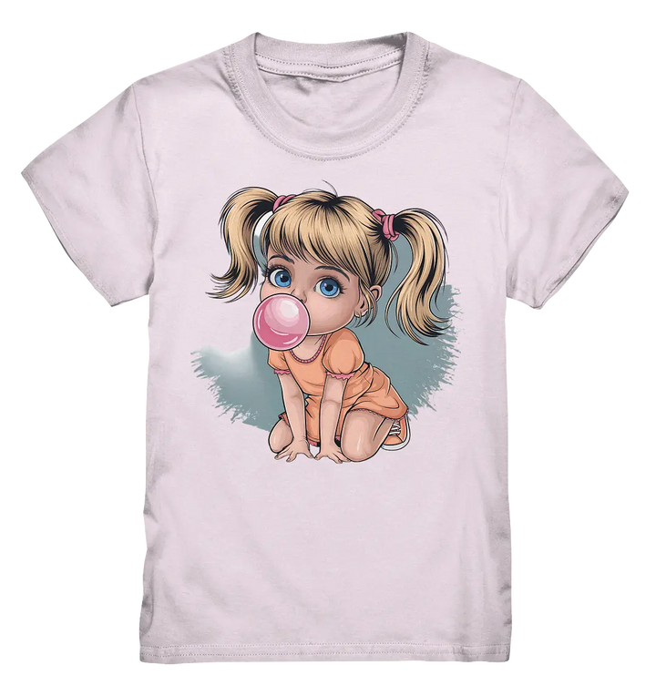 Mädchen mit großer Kaugummiblase - Kids Premium Shirt Bright Lights Arts