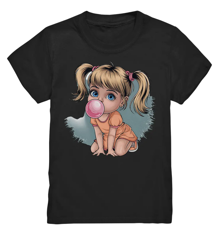 Mädchen mit großer Kaugummiblase - Kids Premium Shirt Bright Lights Arts