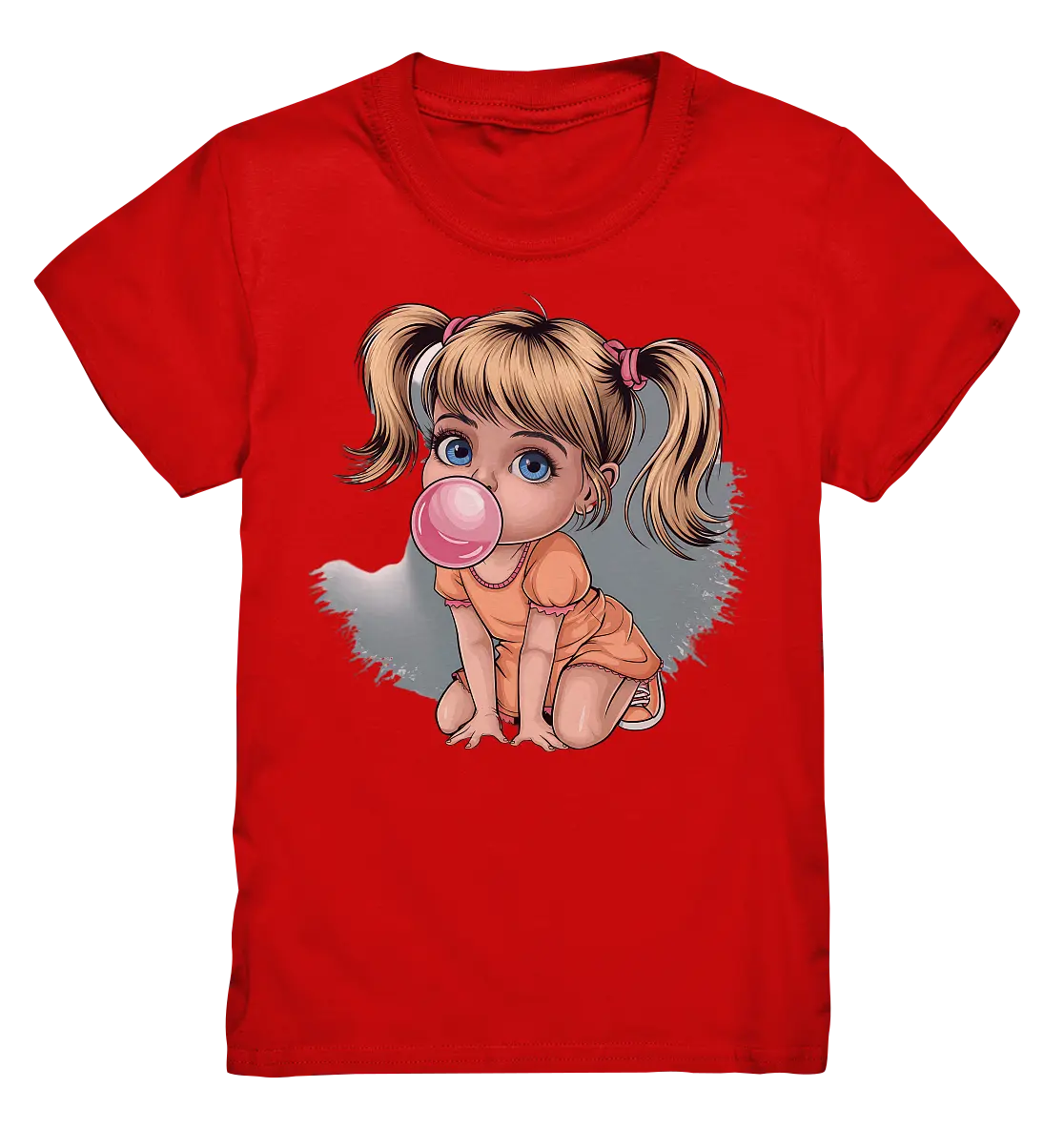 Mädchen mit großer Kaugummiblase - Kids Premium Shirt Bright Lights Arts