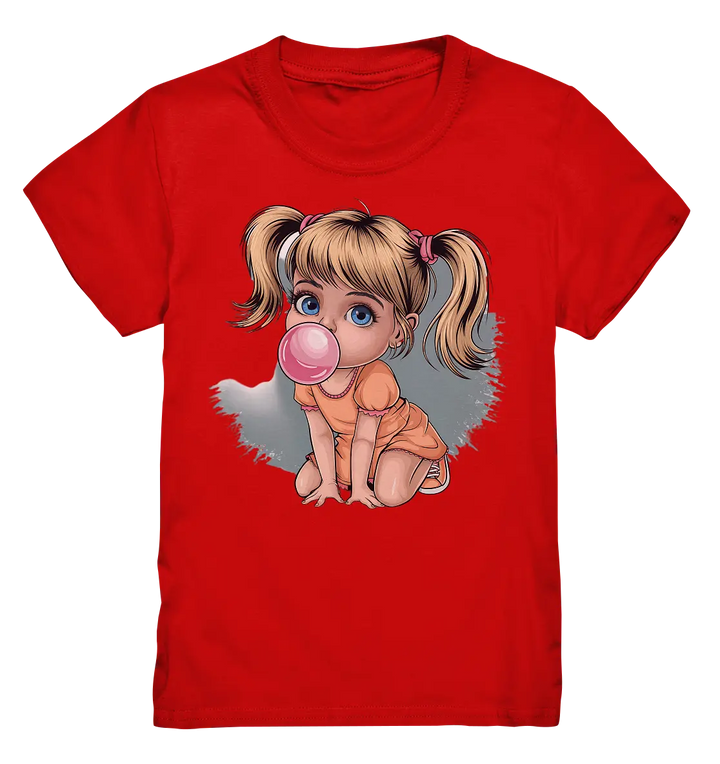 Mädchen mit großer Kaugummiblase - Kids Premium Shirt Bright Lights Arts