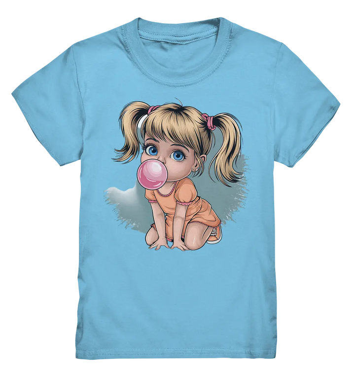 Mädchen mit großer Kaugummiblase - Kids Premium Shirt Bright Lights Arts