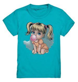 Mädchen mit großer Kaugummiblase - Kids Premium Shirt Bright Lights Arts