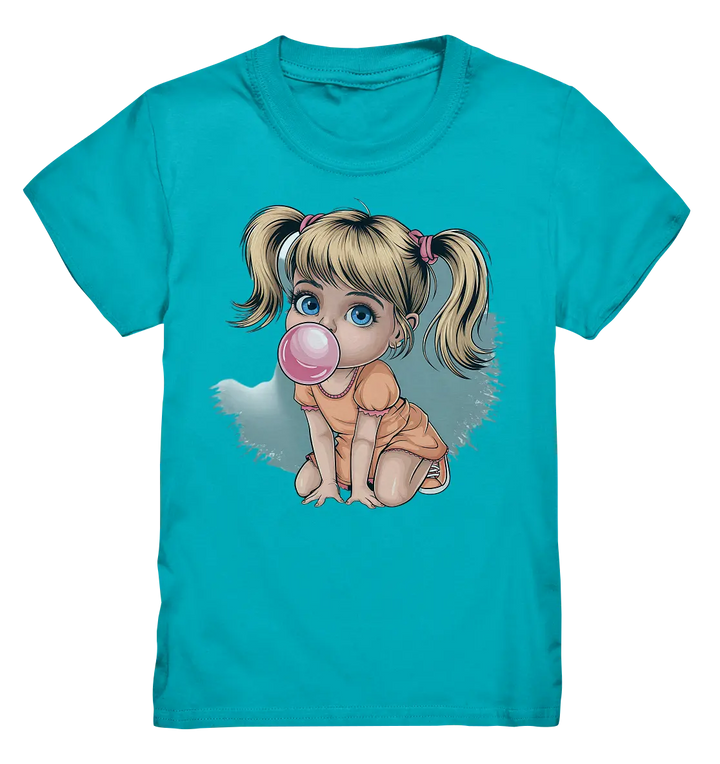 Mädchen mit großer Kaugummiblase - Kids Premium Shirt Bright Lights Arts
