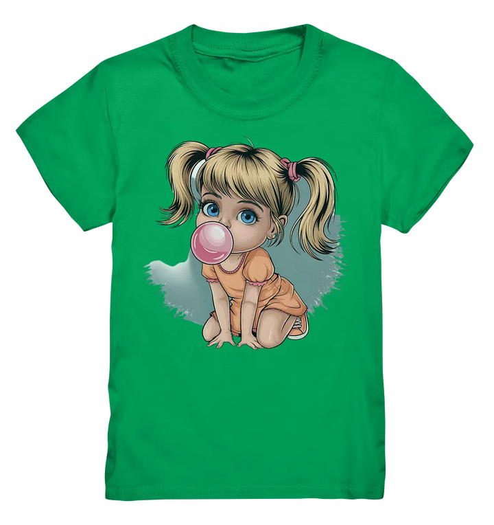Mädchen mit großer Kaugummiblase - Kids Premium Shirt Bright Lights Arts