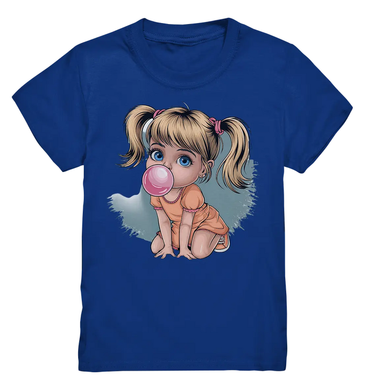 Mädchen mit großer Kaugummiblase - Kids Premium Shirt Bright Lights Arts