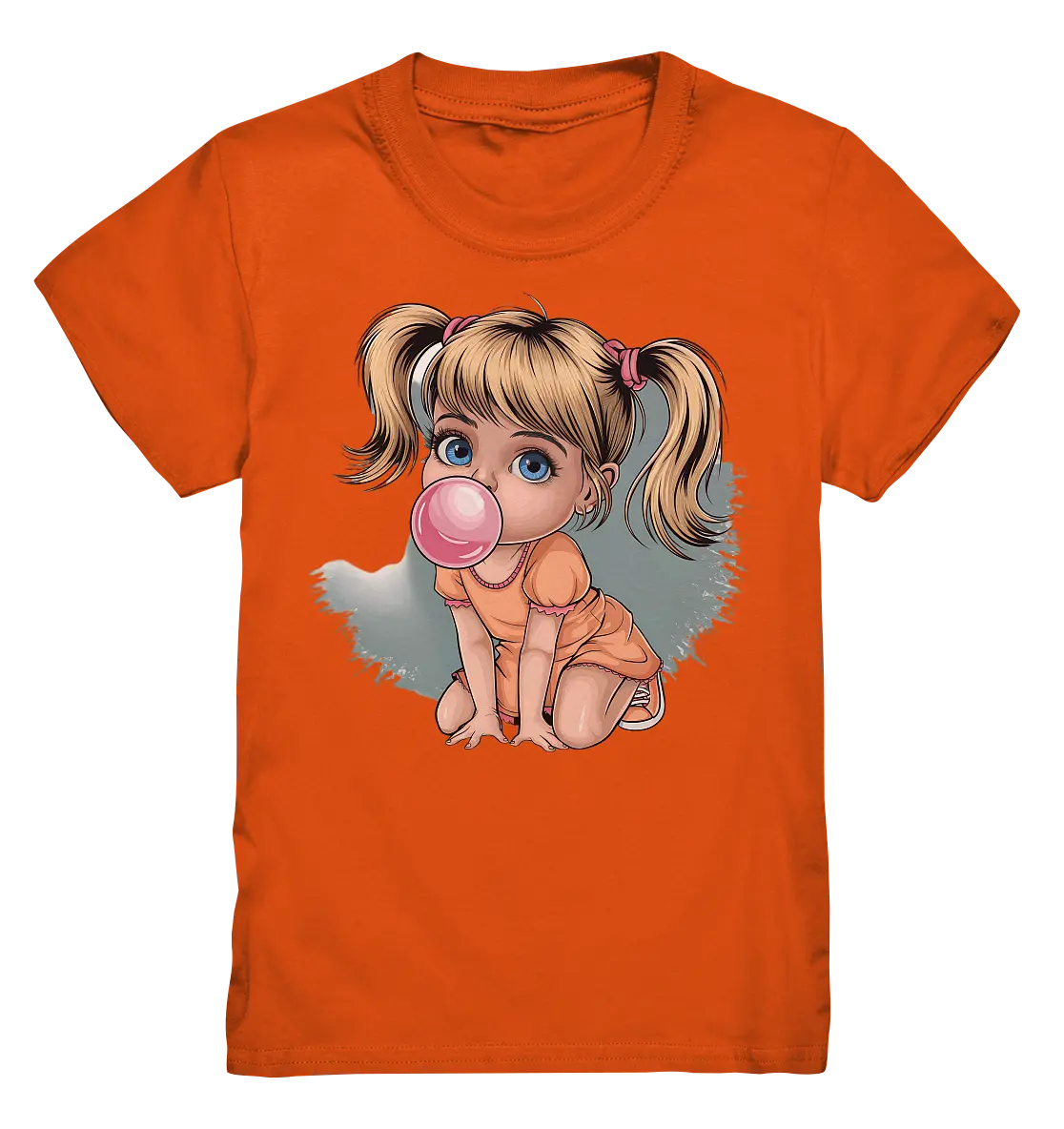 Mädchen mit großer Kaugummiblase - Kids Premium Shirt Bright Lights Arts