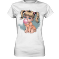 Mädchen mit großer Kaugummiblase - Ladies Premium Shirt Bright Lights Arts