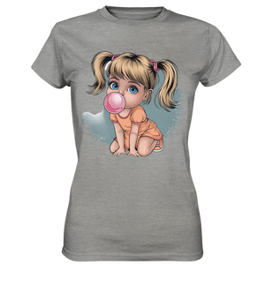Mädchen mit großer Kaugummiblase - Ladies Premium Shirt Bright Lights Arts