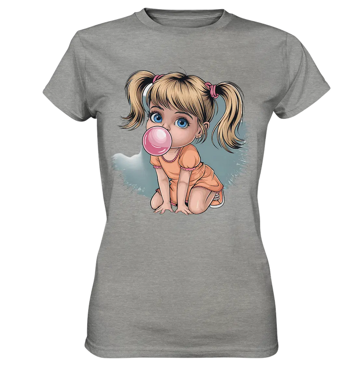 Mädchen mit großer Kaugummiblase - Ladies Premium Shirt Bright Lights Arts