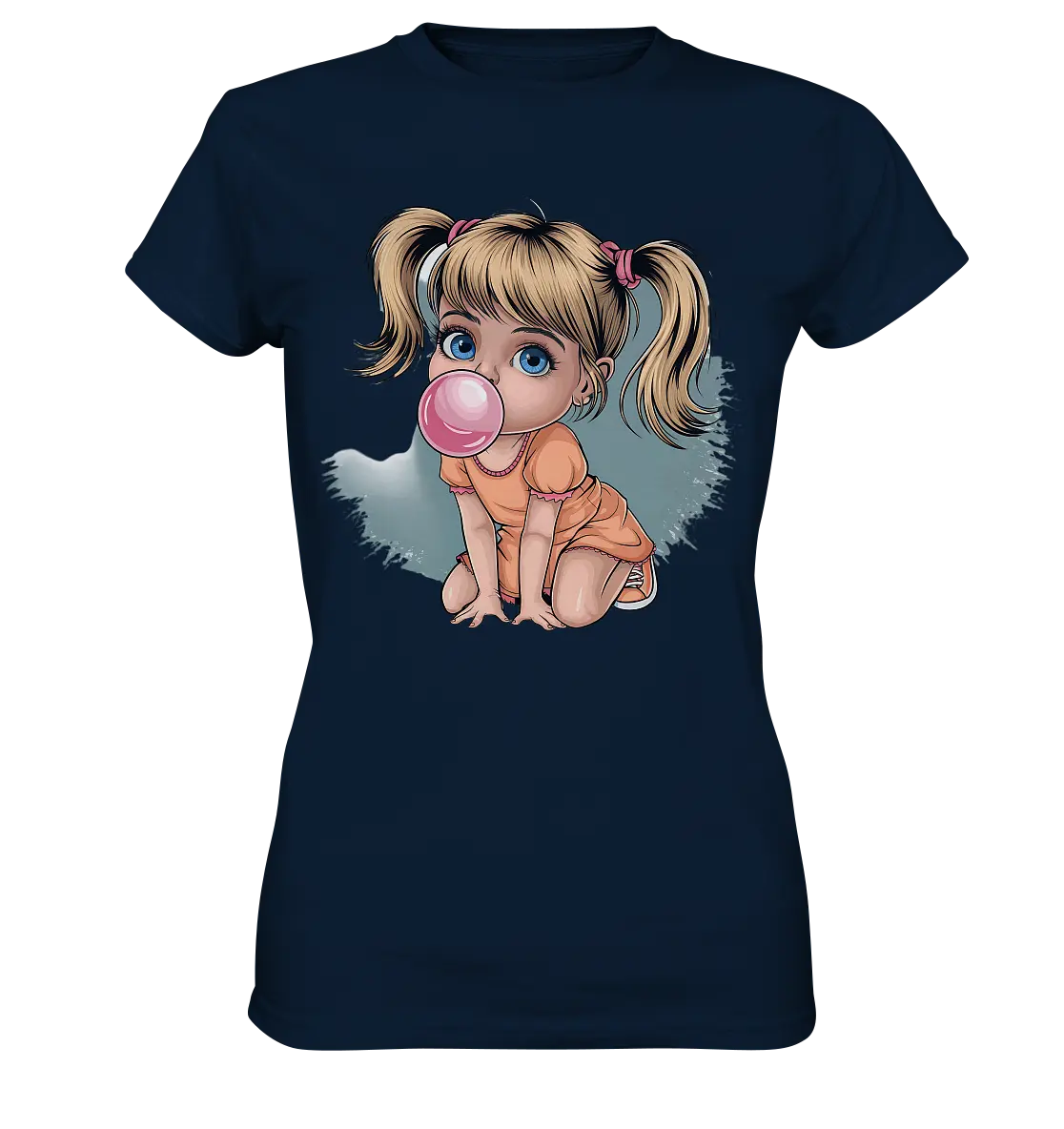 Mädchen mit großer Kaugummiblase - Ladies Premium Shirt Bright Lights Arts