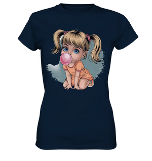 Mädchen mit großer Kaugummiblase - Ladies Premium Shirt Bright Lights Arts