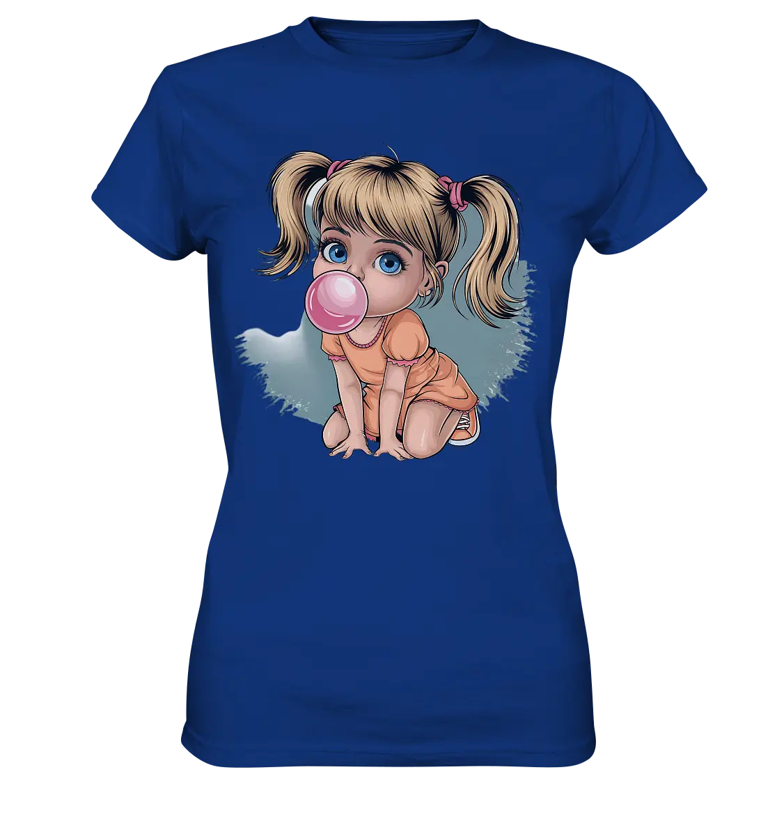 Mädchen mit großer Kaugummiblase - Ladies Premium Shirt Bright Lights Arts