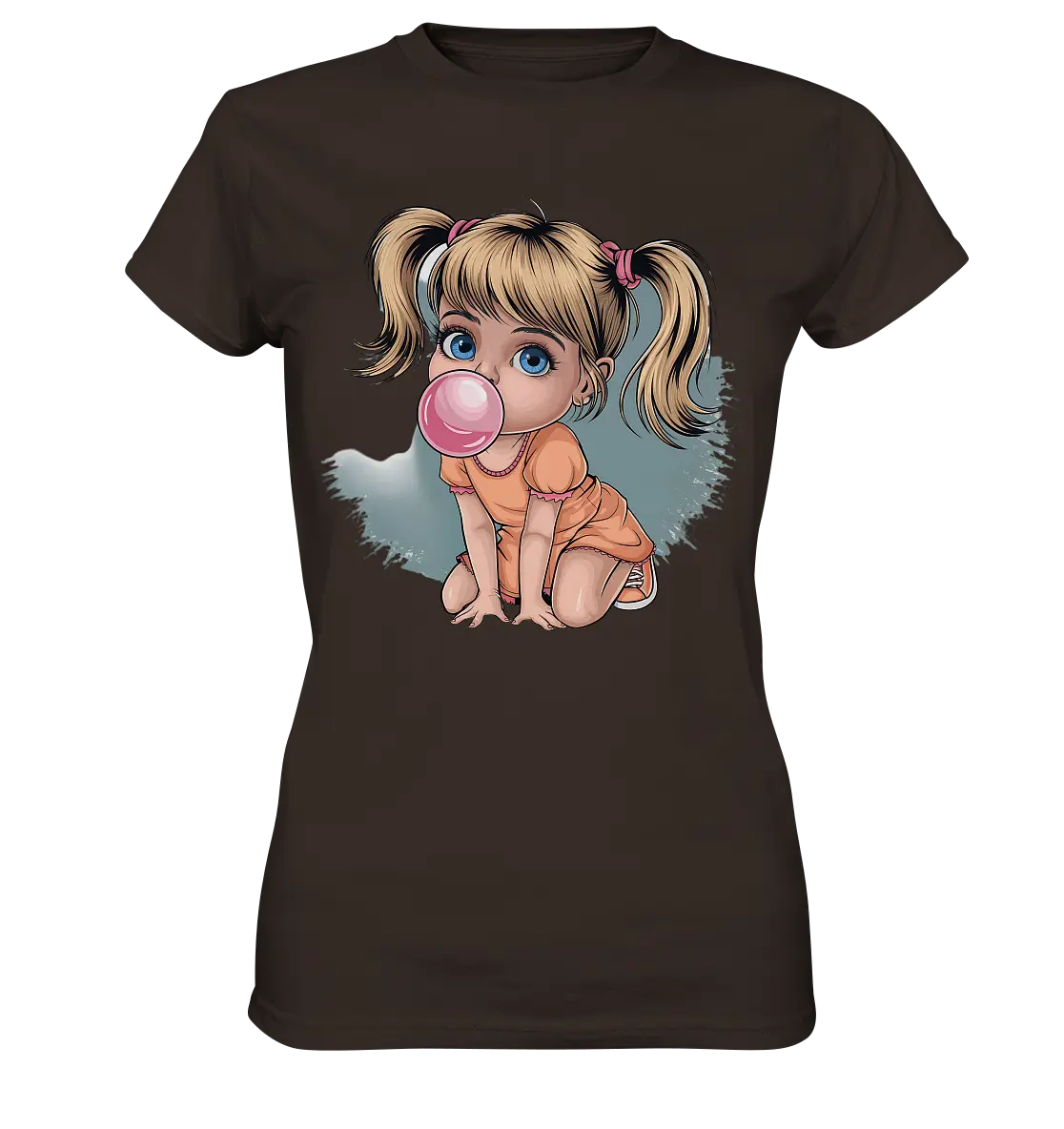 Mädchen mit großer Kaugummiblase - Ladies Premium Shirt Bright Lights Arts