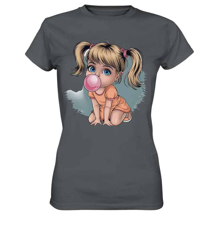 Mädchen mit großer Kaugummiblase - Ladies Premium Shirt Bright Lights Arts