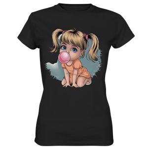Mädchen mit großer Kaugummiblase - Ladies Premium Shirt Bright Lights Arts