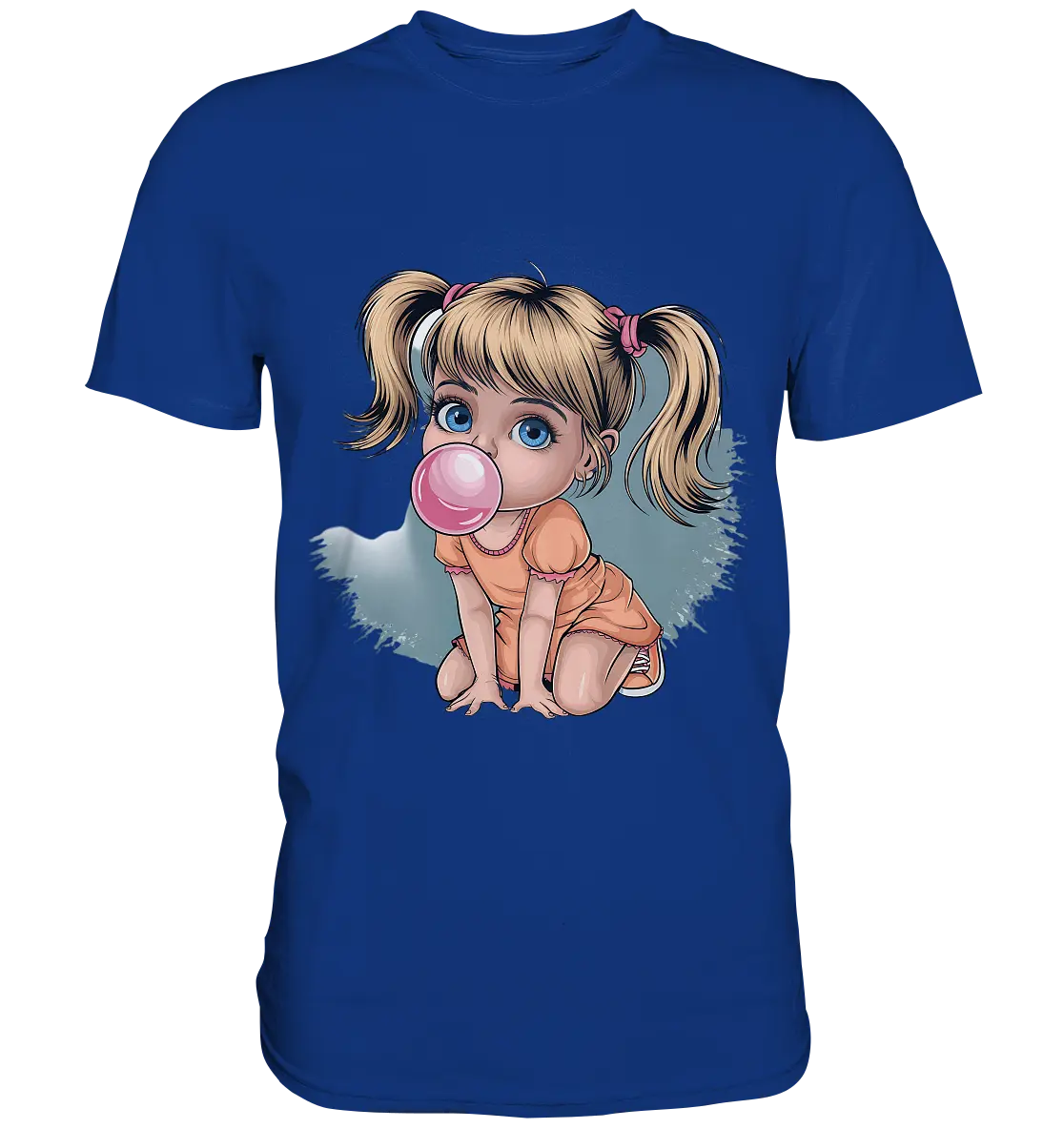 Mädchen mit großer Kaugummiblase - Premium Shirt Bright Lights Arts