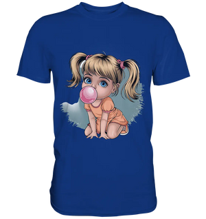 Mädchen mit großer Kaugummiblase - Premium Shirt Bright Lights Arts
