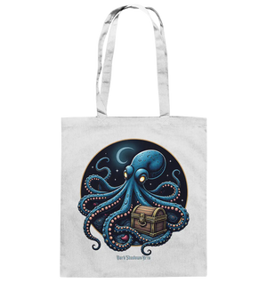 Majestätischer Tintenfisch – Hüter der Schatzkiste - Baumwolltasche Bright Lights Arts