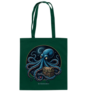 Majestätischer Tintenfisch – Hüter der Schatzkiste - Baumwolltasche Bright Lights Arts