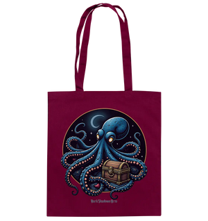 Majestätischer Tintenfisch – Hüter der Schatzkiste - Baumwolltasche Bright Lights Arts