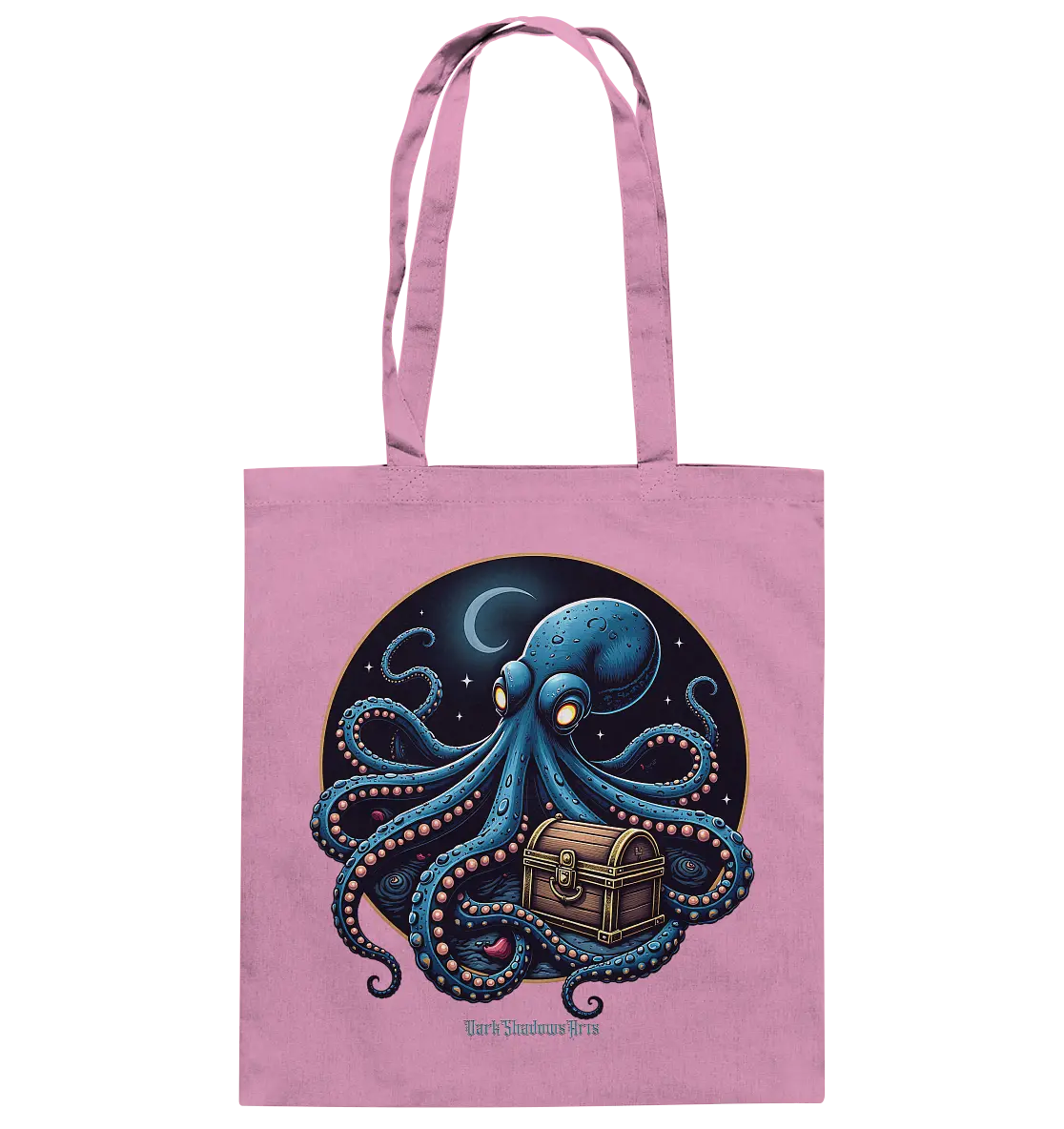 Majestätischer Tintenfisch – Hüter der Schatzkiste - Baumwolltasche Bright Lights Arts