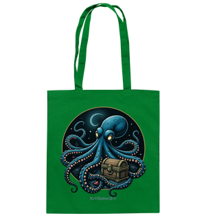 Majestätischer Tintenfisch – Hüter der Schatzkiste - Baumwolltasche Bright Lights Arts
