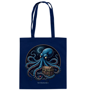 Majestätischer Tintenfisch – Hüter der Schatzkiste - Baumwolltasche Bright Lights Arts