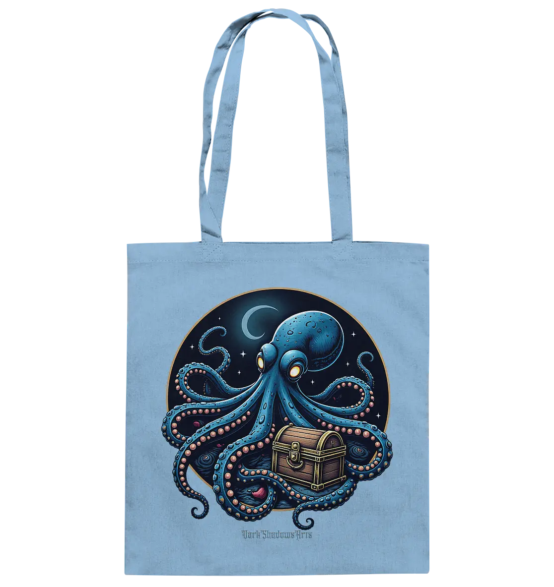 Majestätischer Tintenfisch – Hüter der Schatzkiste - Baumwolltasche Bright Lights Arts