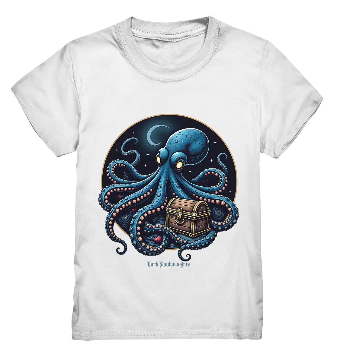 Majestätischer Tintenfisch – Hüter der Schatzkiste - Kids Premium Shirt Bright Lights Arts