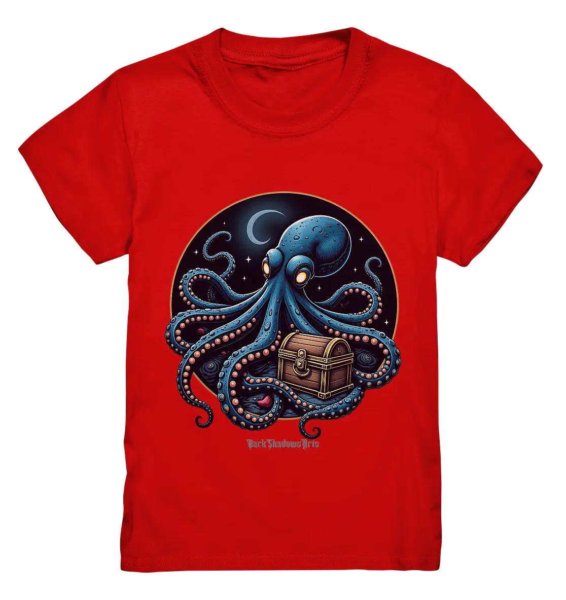 Majestätischer Tintenfisch – Hüter der Schatzkiste - Kids Premium Shirt Bright Lights Arts