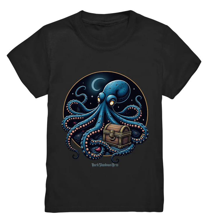 Majestätischer Tintenfisch – Hüter der Schatzkiste - Kids Premium Shirt Bright Lights Arts