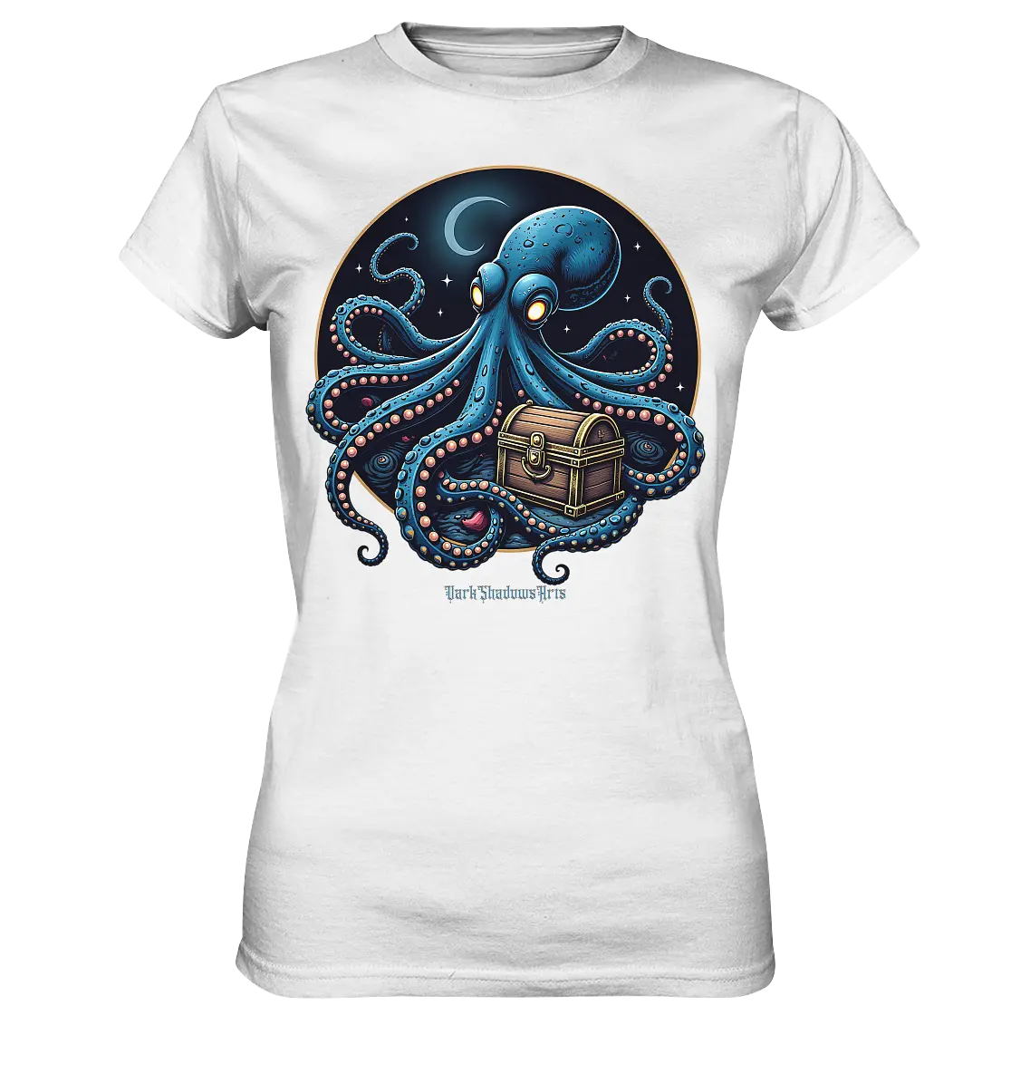Majestätischer Tintenfisch – Hüter der Schatzkiste - Ladies Premium Shirt Bright Lights Arts