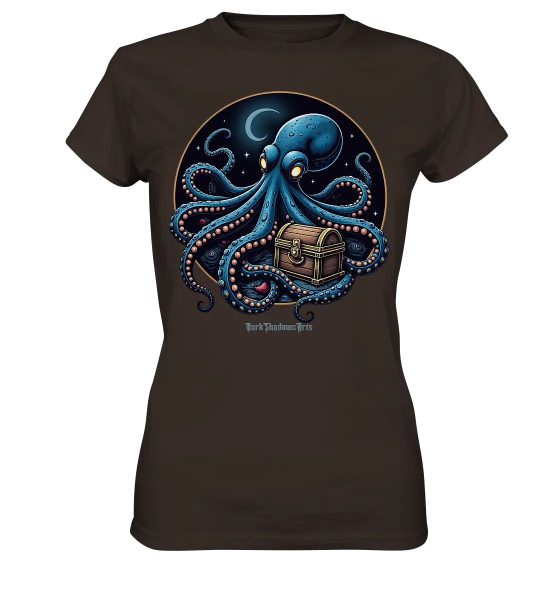 Majestätischer Tintenfisch – Hüter der Schatzkiste - Ladies Premium Shirt Bright Lights Arts