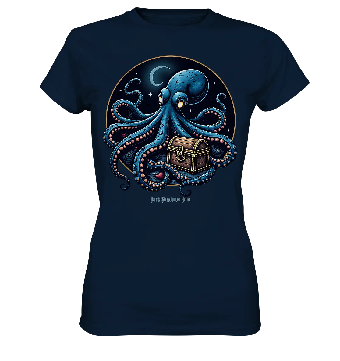 Majestätischer Tintenfisch – Hüter der Schatzkiste - Ladies Premium Shirt Bright Lights Arts