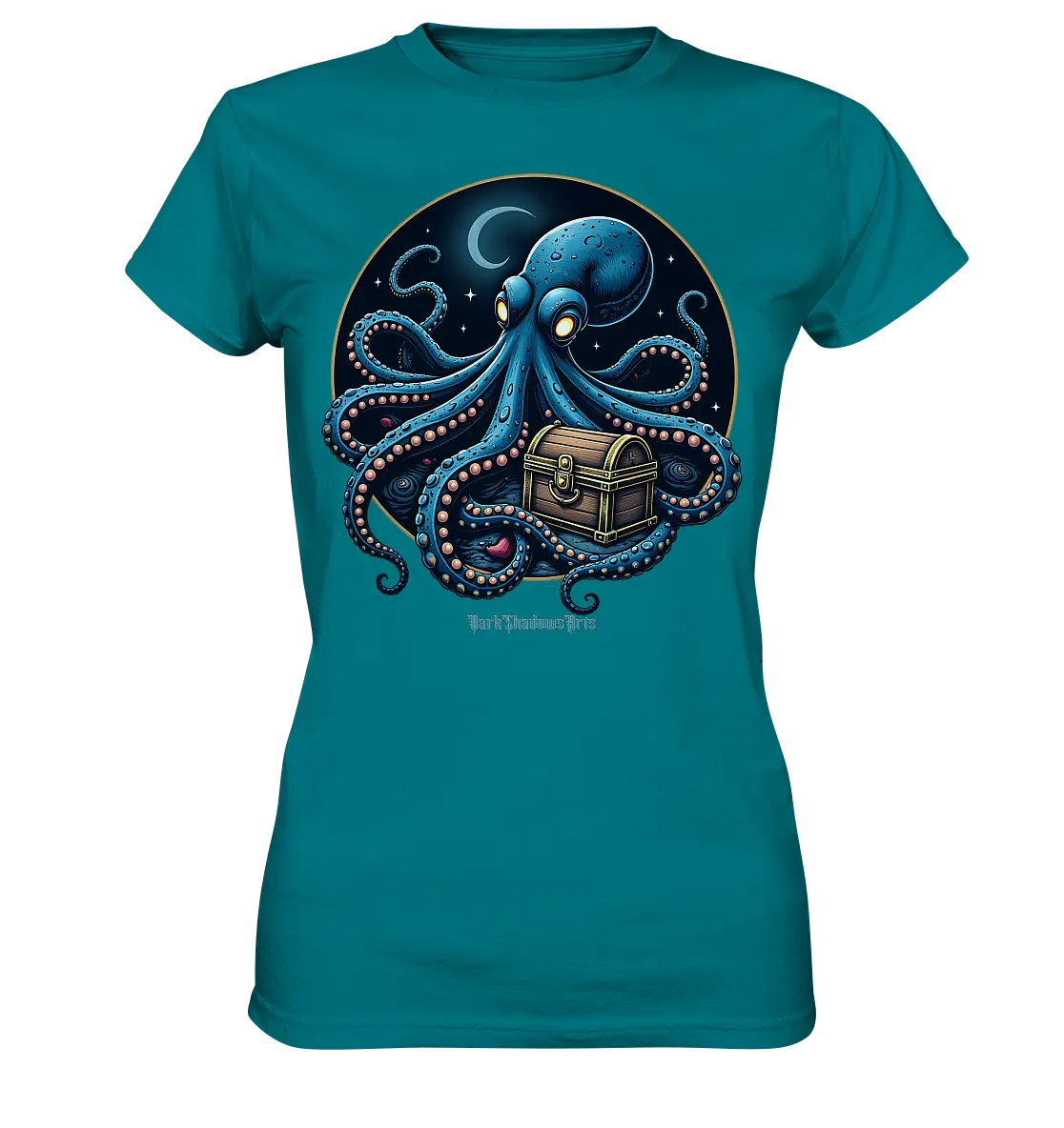 Majestätischer Tintenfisch – Hüter der Schatzkiste - Ladies Premium Shirt Bright Lights Arts