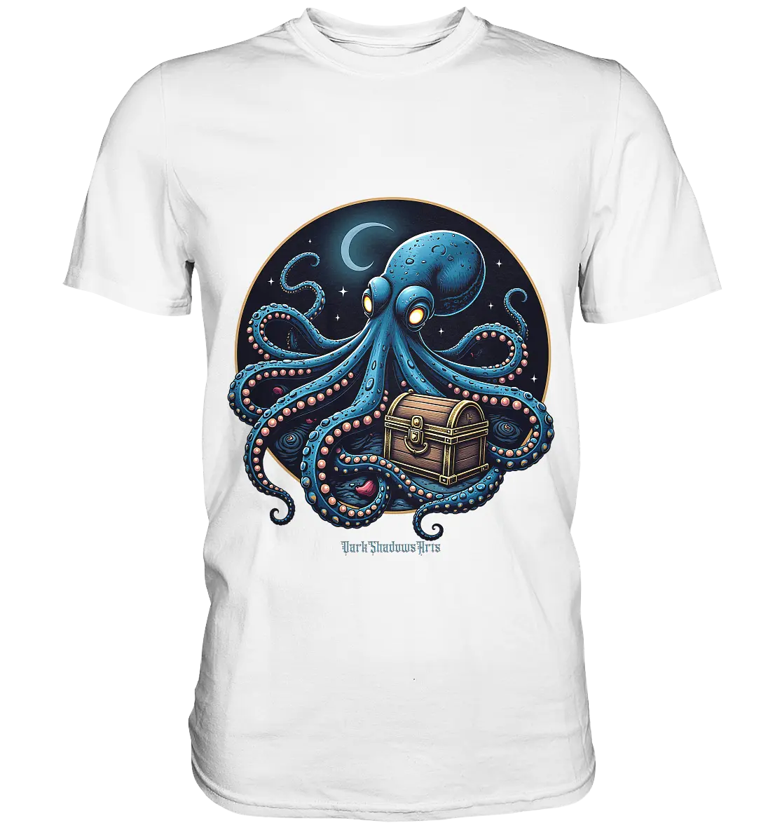 Majestätischer Tintenfisch – Hüter der Schatzkiste - Premium Shirt Bright Lights Arts