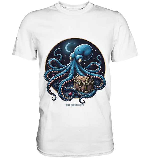Majestätischer Tintenfisch – Hüter der Schatzkiste - Premium Shirt Bright Lights Arts