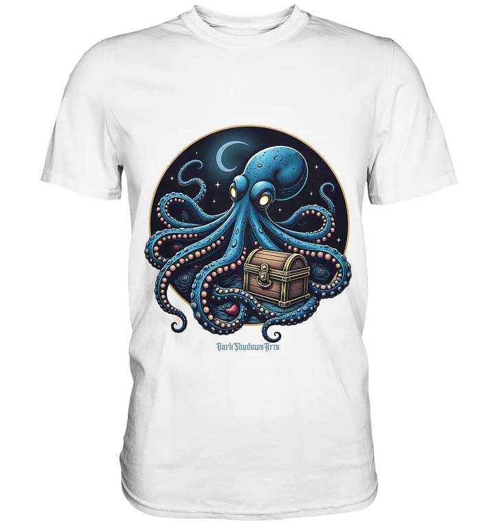 Majestätischer Tintenfisch – Hüter der Schatzkiste - Premium Shirt Bright Lights Arts