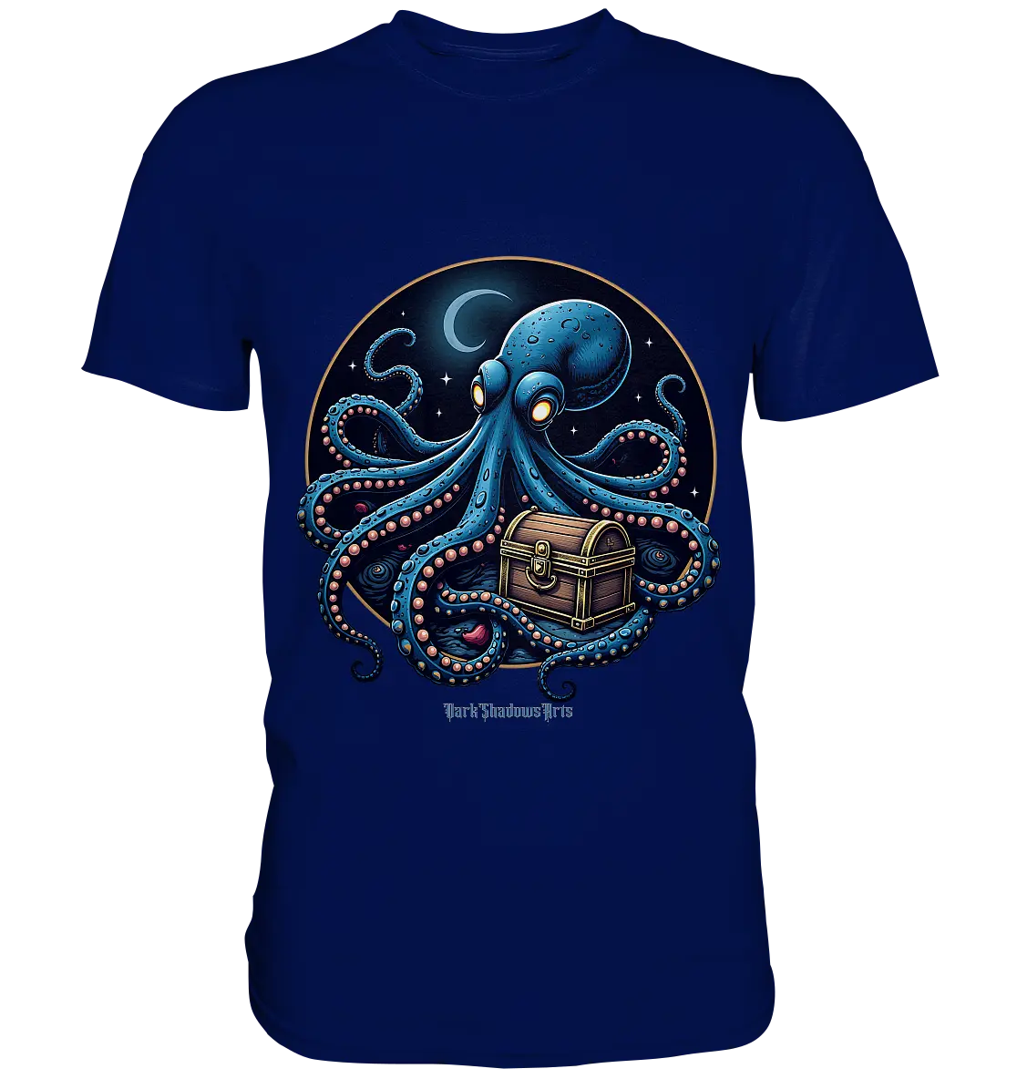 Majestätischer Tintenfisch – Hüter der Schatzkiste - Premium Shirt Bright Lights Arts