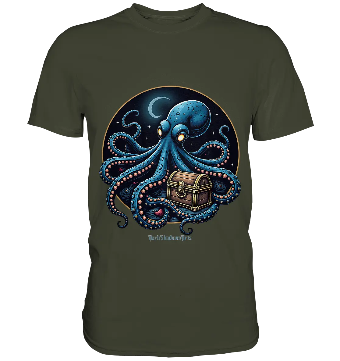 Majestätischer Tintenfisch – Hüter der Schatzkiste - Premium Shirt Bright Lights Arts