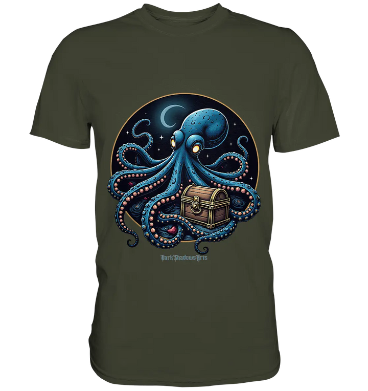 Majestätischer Tintenfisch – Hüter der Schatzkiste - Premium Shirt Bright Lights Arts