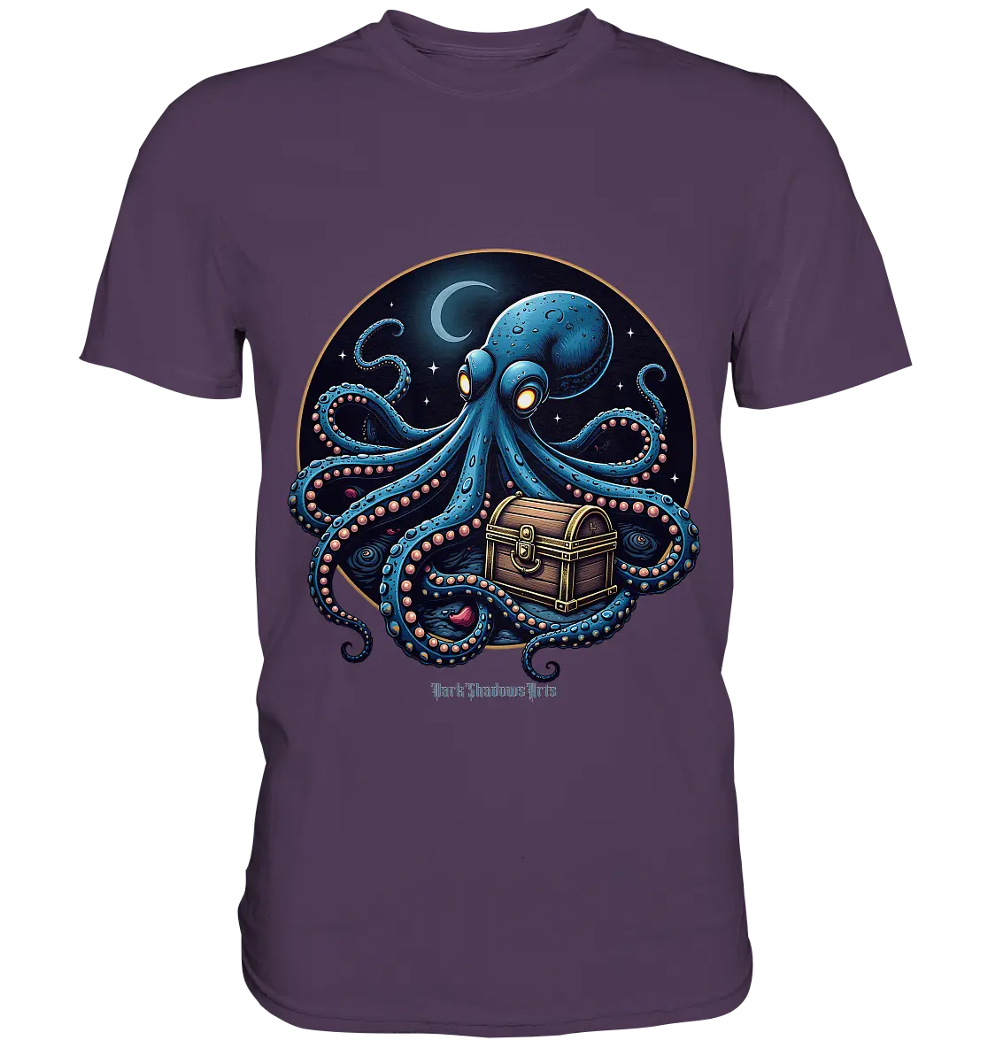 Majestätischer Tintenfisch – Hüter der Schatzkiste - Premium Shirt Bright Lights Arts
