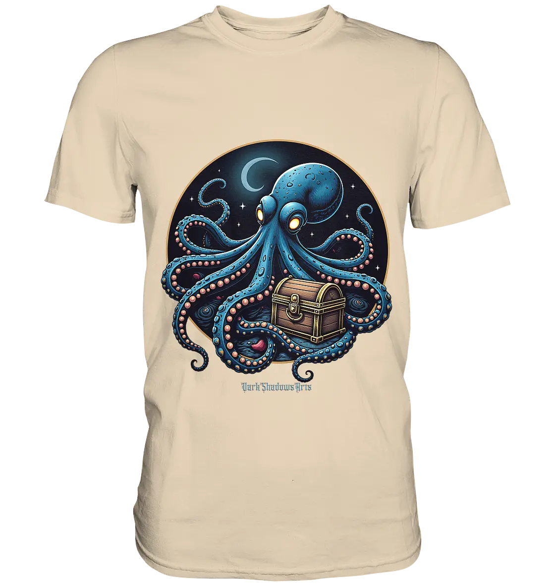 Majestätischer Tintenfisch – Hüter der Schatzkiste - Premium Shirt Bright Lights Arts