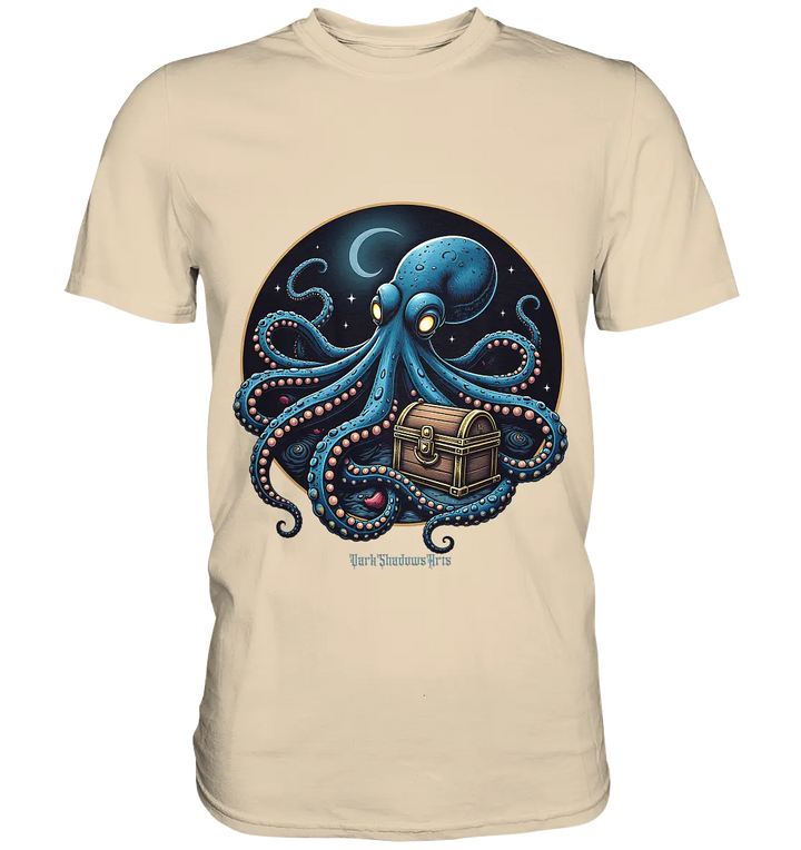 Majestätischer Tintenfisch – Hüter der Schatzkiste - Premium Shirt Bright Lights Arts